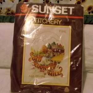 SUNSET Stitchery, Crewel, #2434 "Old Country Mill"